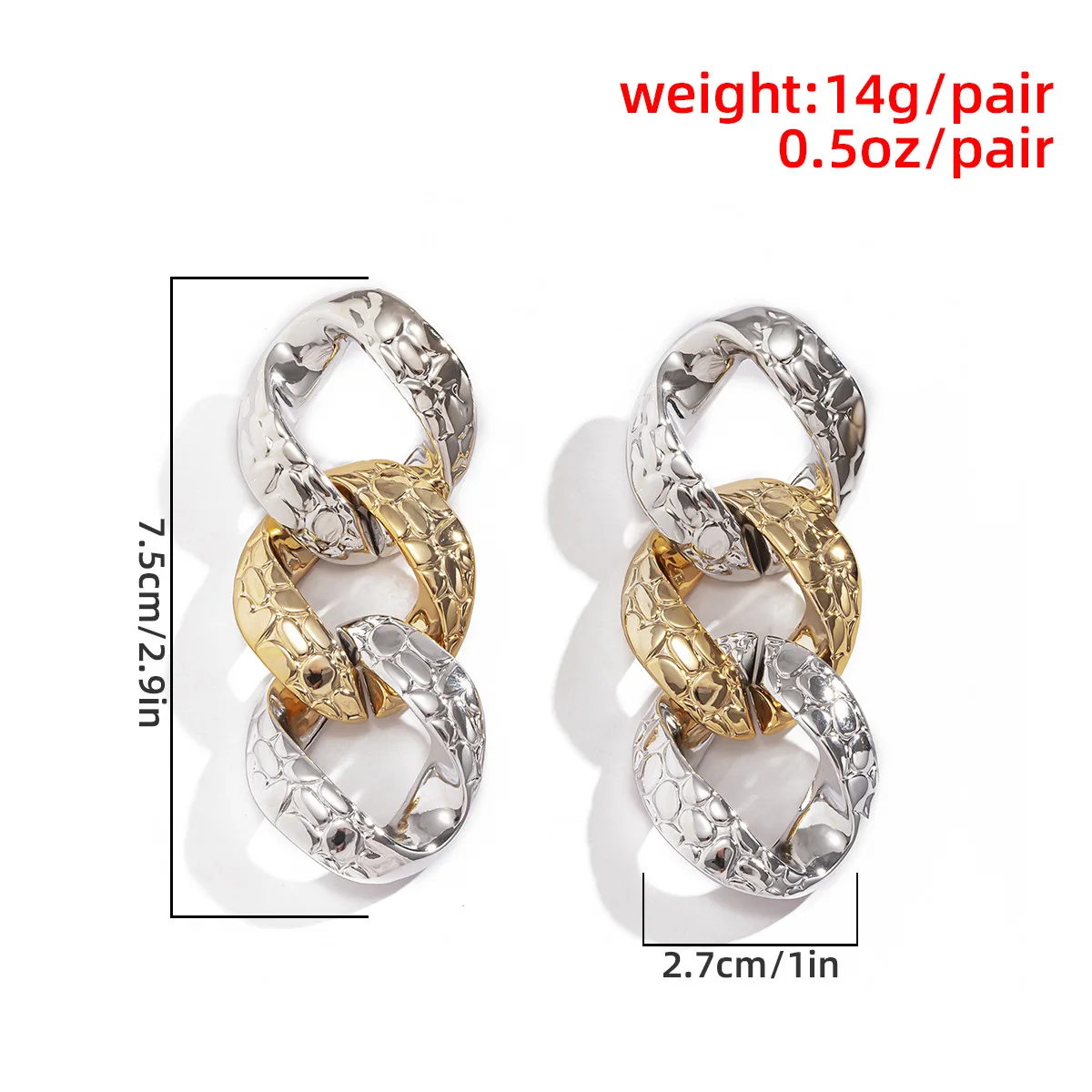 

Vintage Jewelry Nausznice Ring Earrings for Women Oorbellen Voor Vrouwen Boucle Oreille Femme Triple Earring Thick Gold Earrings