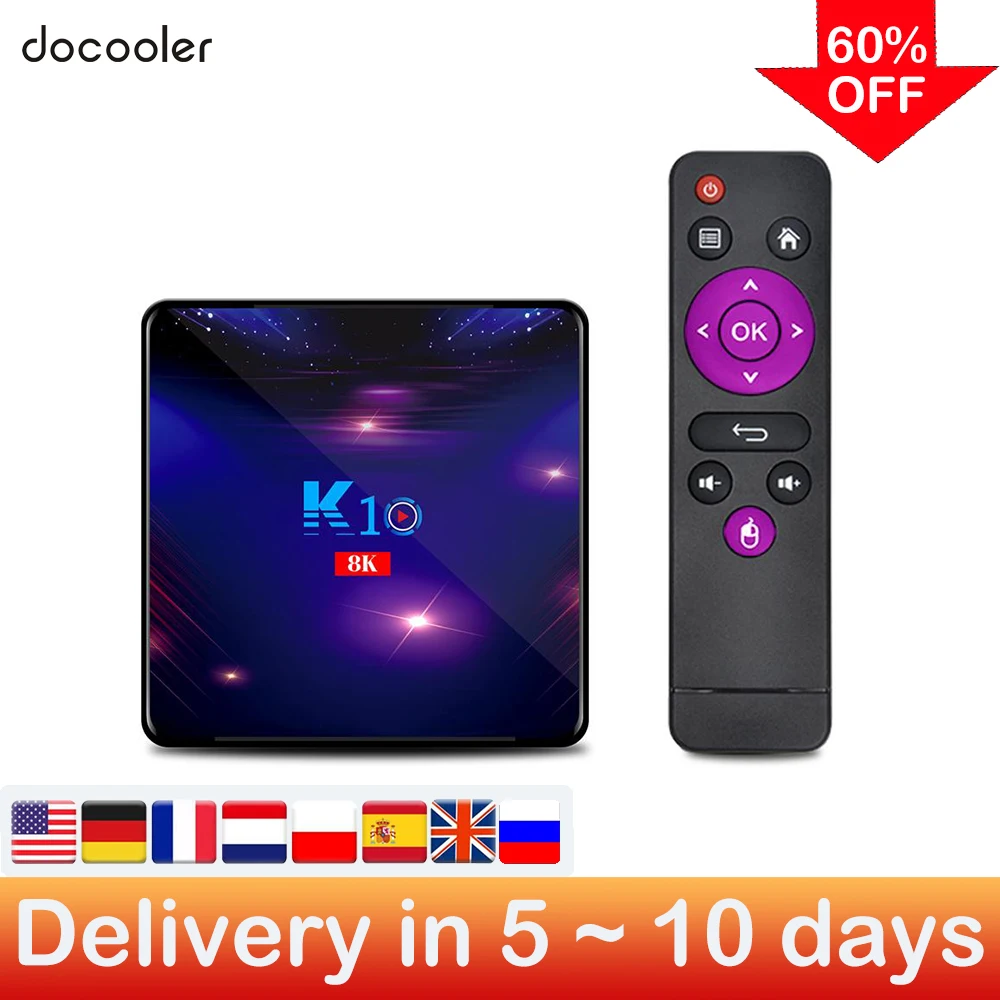Умная ТВ приставка K10 Andriod 9 0 Amlogic S905X3 8K 2 4G/5G Wi Fi 1000 м UHD 4K медиаплеер светодиодный