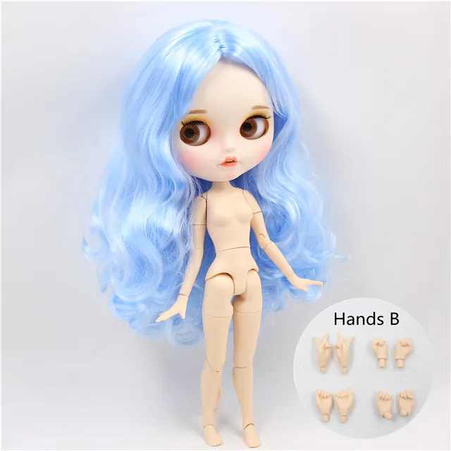 doll with hands B Ледяная фабрика blyth пользовательская кукла игрушка матовое лицо соединение тела bjd белая кожа 30 см, без сонных глаз - Цвет: doll with hands B