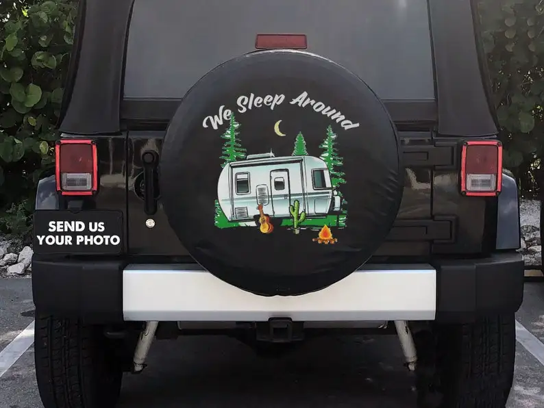 

We Sleep Around Camper Spare Tire Cover For Car - Car Accessories, Custom Spare Tire Covers Your Own Personalized Design,
