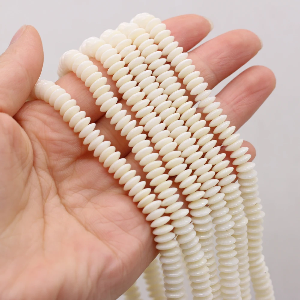 

Natural White Coral Beaded Abacus Shape Exquisite Beads for Women Jewelry Making DIY Necklace Bracelet Accessories 2.5x7mm