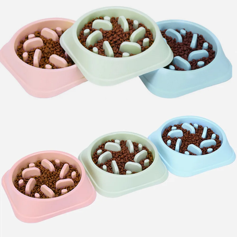 Миски для еды животных миска медленной кормушки собак кошек тренировок против