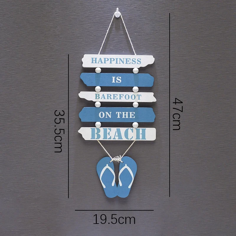 

Mediterranean Listing Creative Double Slipper Letter Bar Ocean Style Home Decoration Wall Listing