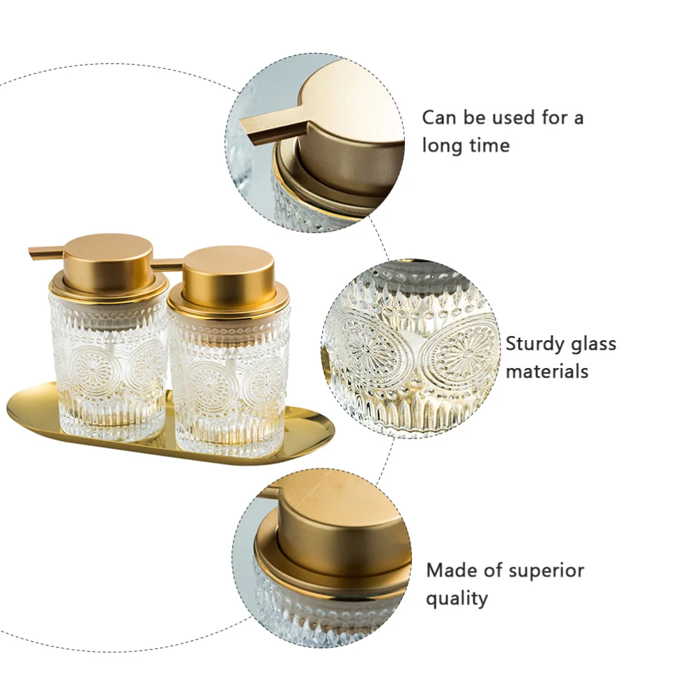 

1 Set Bathroom Glass Hand Sanitizer Bottle Multi-purpose Shower Press Bottle