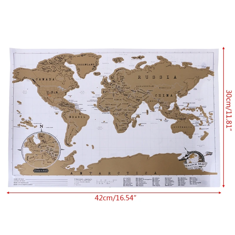 

Drop Ship&Wholesale Deluxe Scratch Off Journal World Map Personalized Travel Atlas Poster Novelty Sep.20