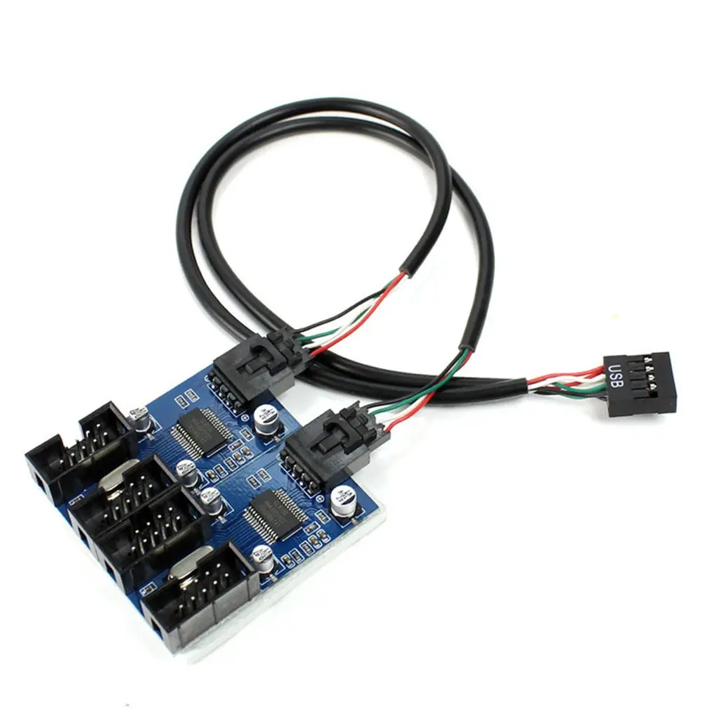 Материнская плата USB 9Pin Интерфейс заголовок сплиттер 1 до 2/4 кабель удлинитель