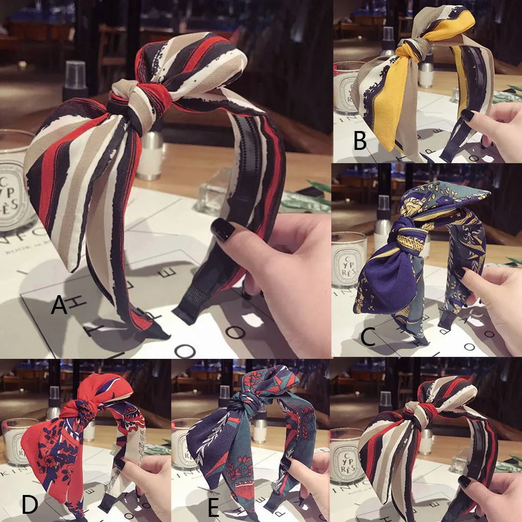 Женская повязка на голову с бантом бархатная перехлёстом в богемном стиле 2019| |