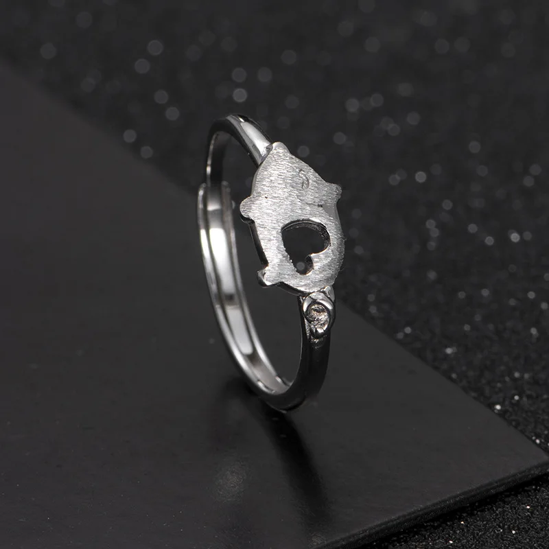 

JLC S925 Silver Pig Ring With Wire Drawing And Live Mouth Japanese And Korean Zodiac Hand Jewelry