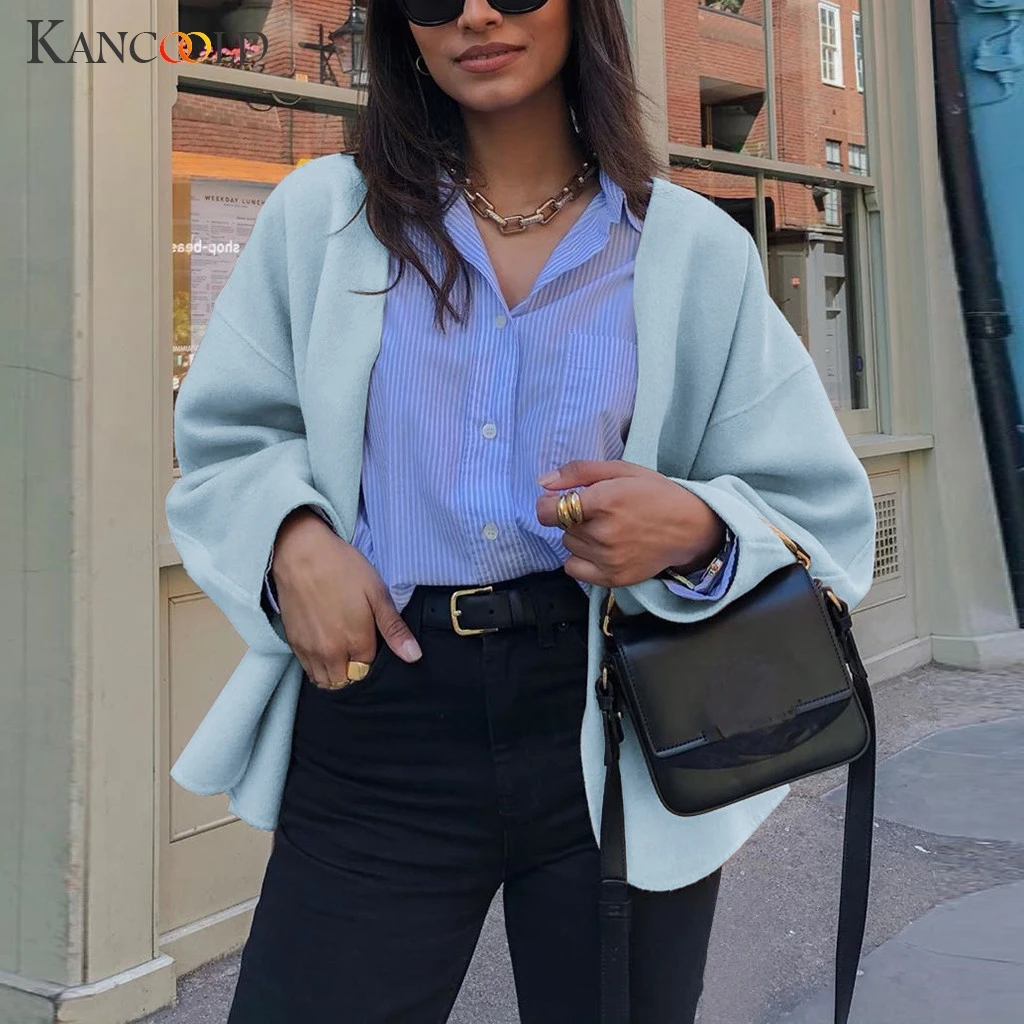 

KANCOOLD coats Women Fashion Solid Long Sleeve Tops Cardigan Sweatshirt Outercoat Casual new coats and jackets women 2019AUG13