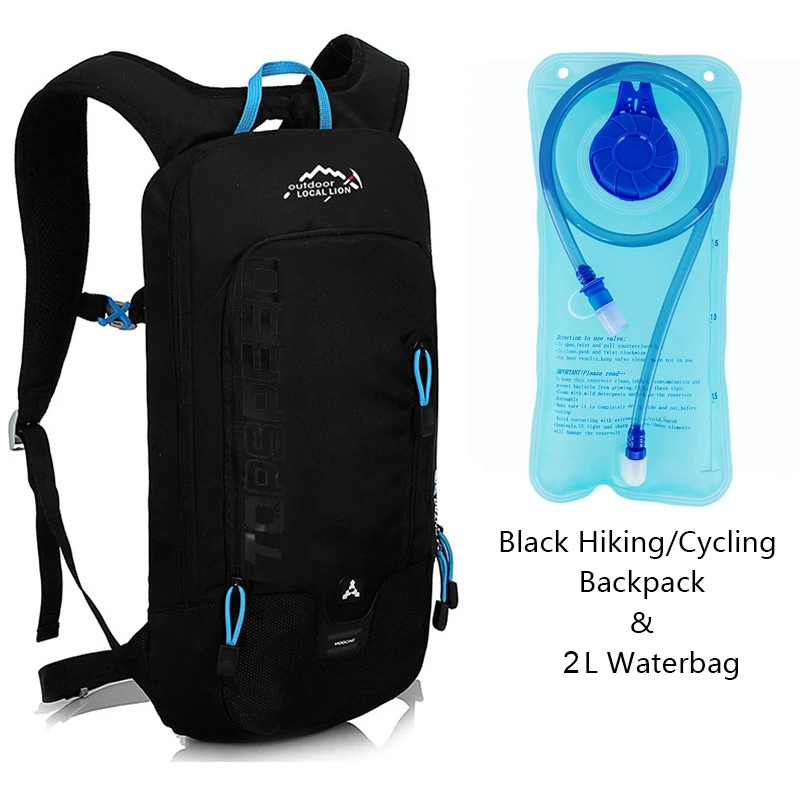 black and 2Lwaterbag Рюкзак для бега на открытом воздухе, велосипедный рюкзак с 2 л пузырьком, сумка для воды, спортивный рюкзак для кемпинга, пешего туризма, гидратационный рюкзак для бега, велосипедный рюкзак - Цвет: black and 2Lwaterbag