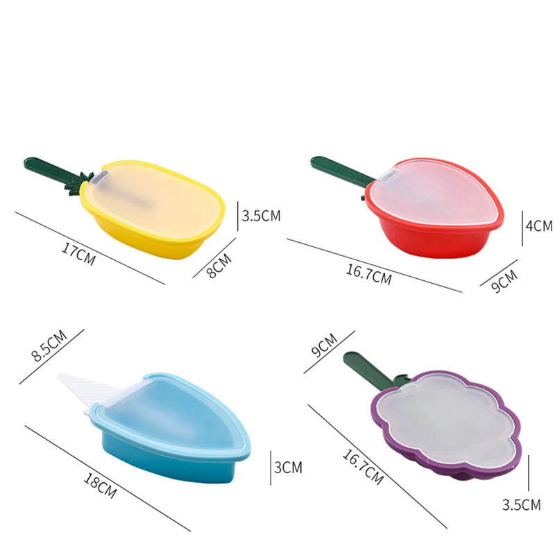 

New Summer Ice Popsicle Mold Household Ice Tray Diy Homemade Fruit Shape Ice Cream Mold with Lid Wholesale