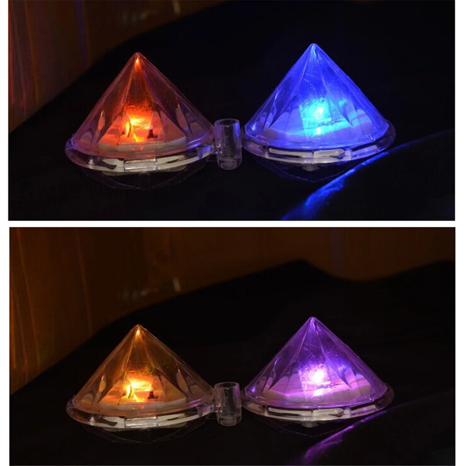 

8pcs Solar Column Diamond Shape Light Outdoor Creative Landscape Lights Garden Energy-saving Color-changing Led Deco Lights#W