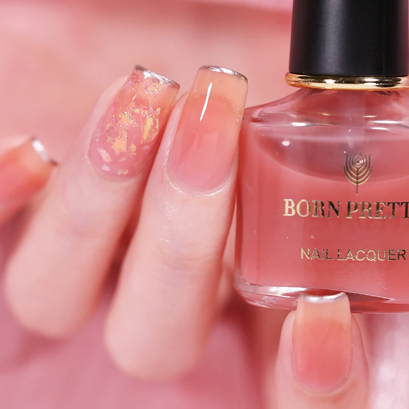 

BORN PRETTY Jelly Nail Polish 7ml Semi-transparent Red Purple Seires Semi-Crystal Nail Art Varnish Design Decoration Nail Tips