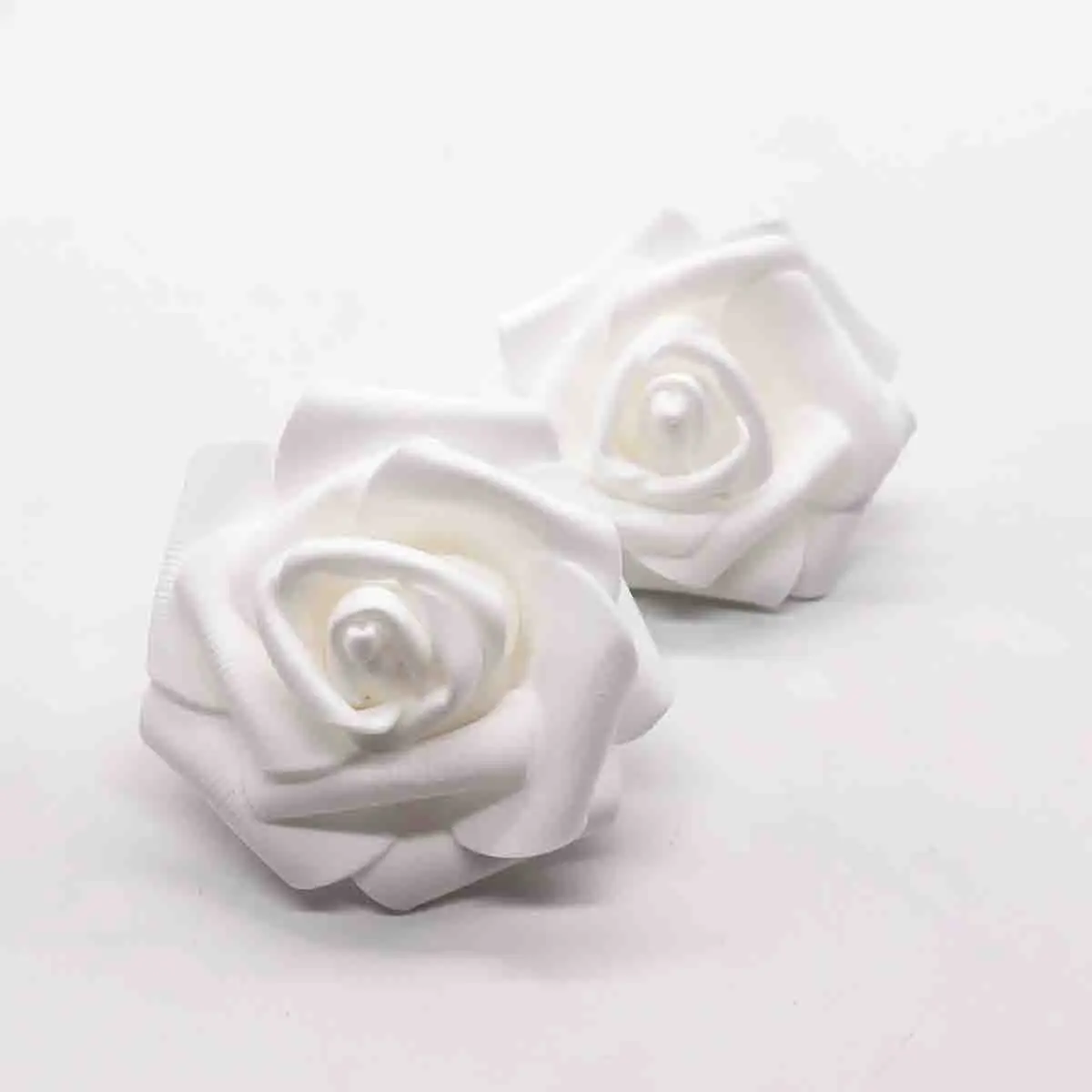 white 20 шт./лот, 6 см, искусственные цветы, свадебные украшения, ПЭ пена, розы, сделай сам, Флорес, скрапбукинг, венок, гирлянда, домашний декор - Цвет: white