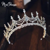 niushuya gorgeous crystal bridal tiara crown headbands women girl headpiece prom hair ornaments wedding head jewelry accessories