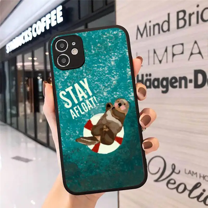 

Animal otter cute love Phone Case matte transparent For iphone 7 8 11 12 plus mini x xs xr pro max cover