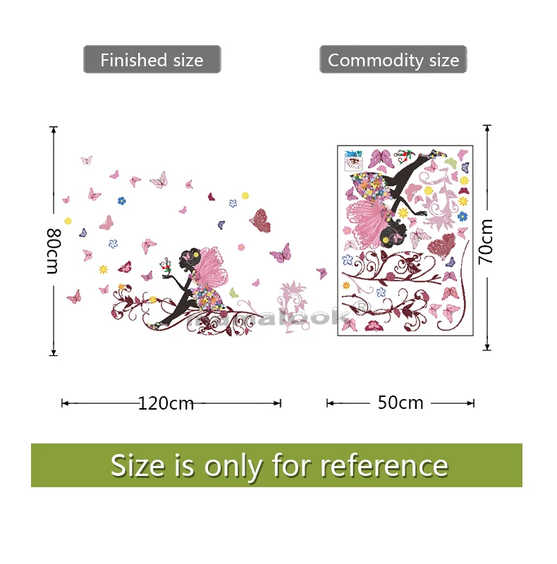 

Butterfly Flower Fairy wall stickers for Kids Room Wall Decoration Bedroom Living Room Children Girls Room Decal Poster Mural