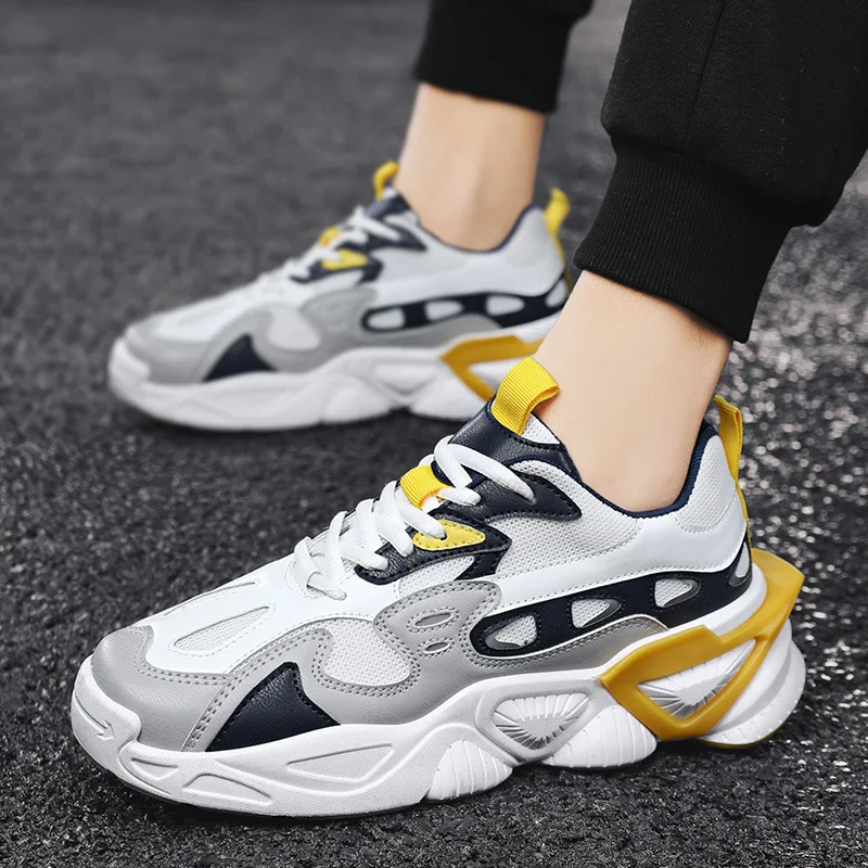 

Spring New High-quality Pu Color Matching Fashion Brand Trend Designer Men's Sports Casual Shoes Male Students Running Shoes