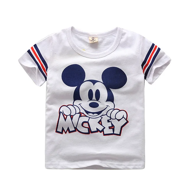 Футболка для мальчиков одежда с изображением Микки модная футболка и девочек