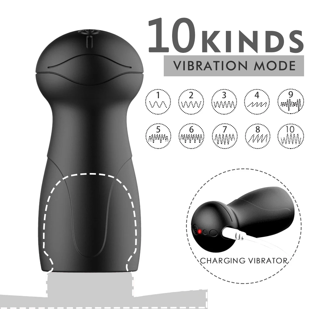Вибрирующий удлинитель пениса вибратор тренажер для головки глаз тренировочный