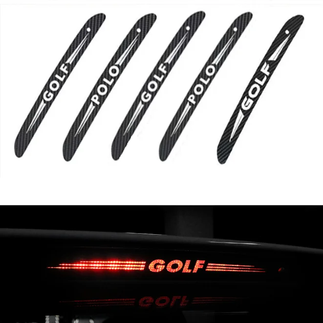 1PCS Carbon fiber car stickers high mount brake lamp luminous for Volkswagen VW GTI GOLF 5 6 7 t5 t7 MK6 MK7 POLO | Автомобили и