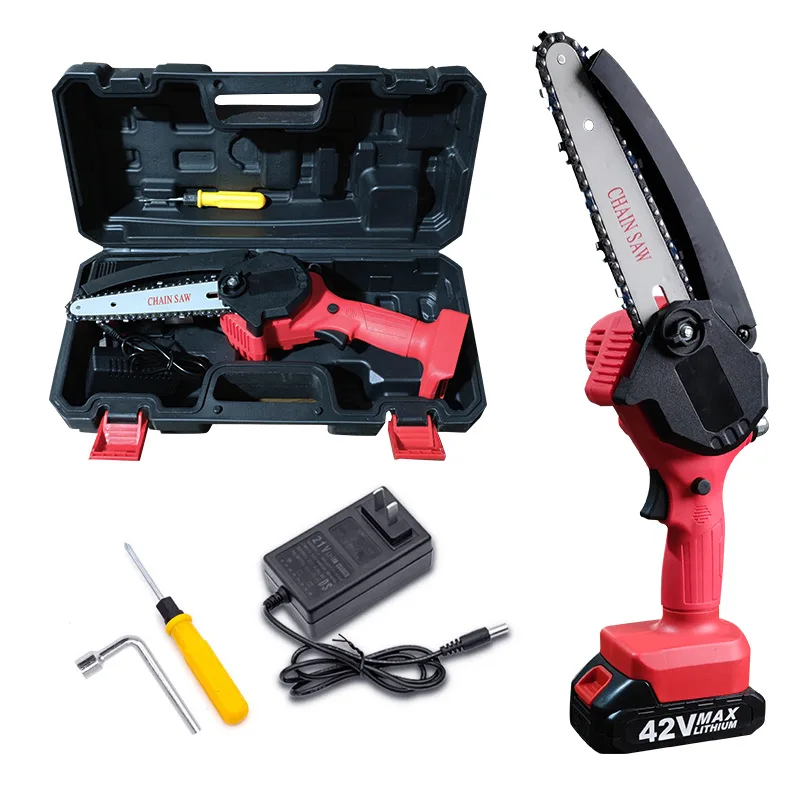

Mini Electric Saw Chainsaw Wood Cutter With Rechargeable Battery Woodworking Pruning One-handed Garden Tool