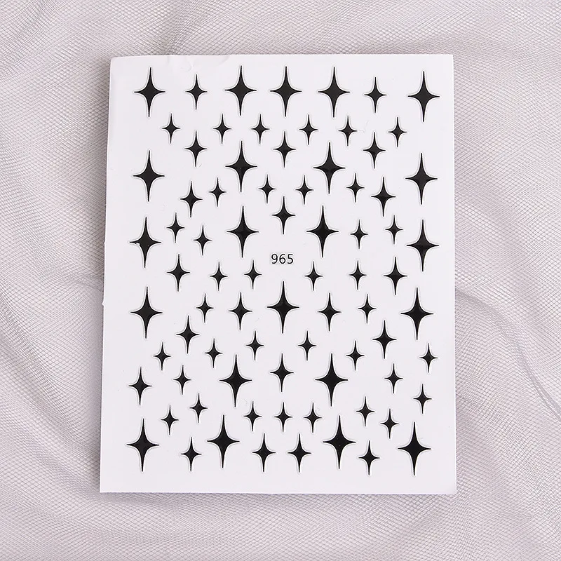 3D лазерные наклейки для ногтей со звездами блестящие золотые белые серебряные