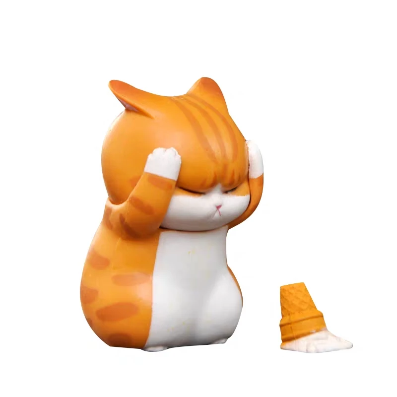 Кавайная модель кошки аниме милая имитация фигурка украшение для дома экшн