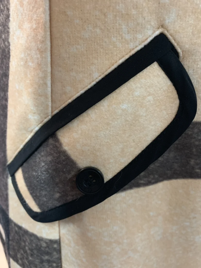 Винтажное шерстяное клетчатое пальто женское 2019 осень зима графика длинное