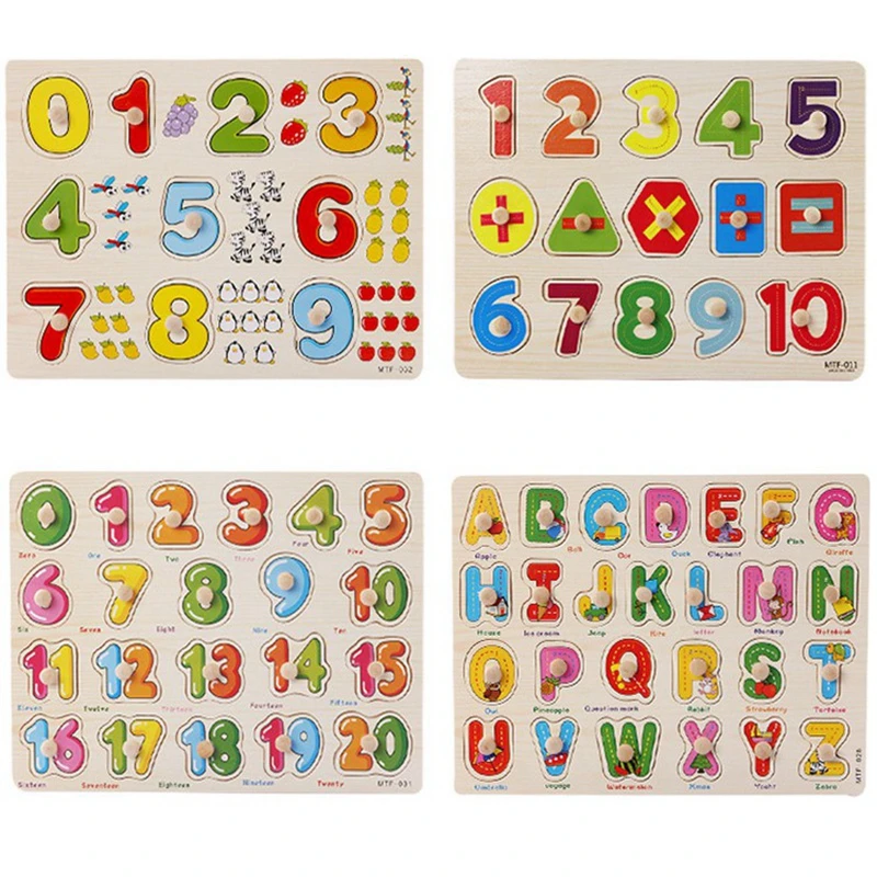 Деревянные головоломки для детей мультфильм животных игрушки Монтессори