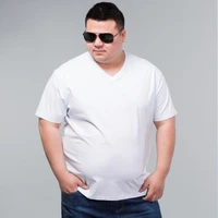 mens big t shirt large size 8xl 9xl 10xl 11xl 12xl short sleeve v neck loose casual black gray white