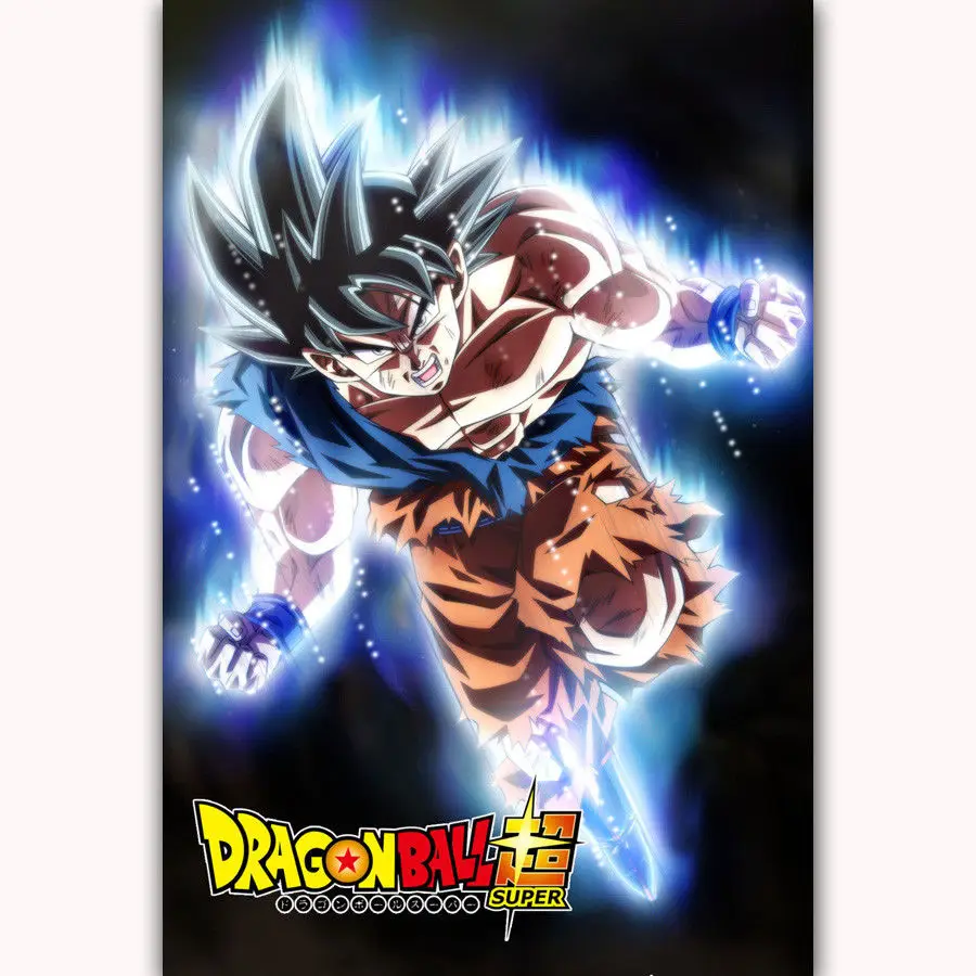 MQ3679 Dragon Ball супер ультра инстинкт Гоку японского Аниме Комикс плакат Шелковый светильник на холсте домашний декор для спальни Настенная картина печать - Цвет: Оранжевый