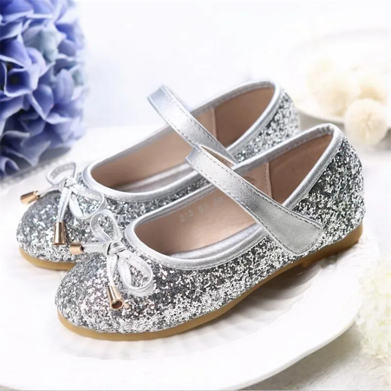 Weoneit Children Princess Shoes Girls Sequins Wedding Party Kids Dress for Pink / Silver Gold |