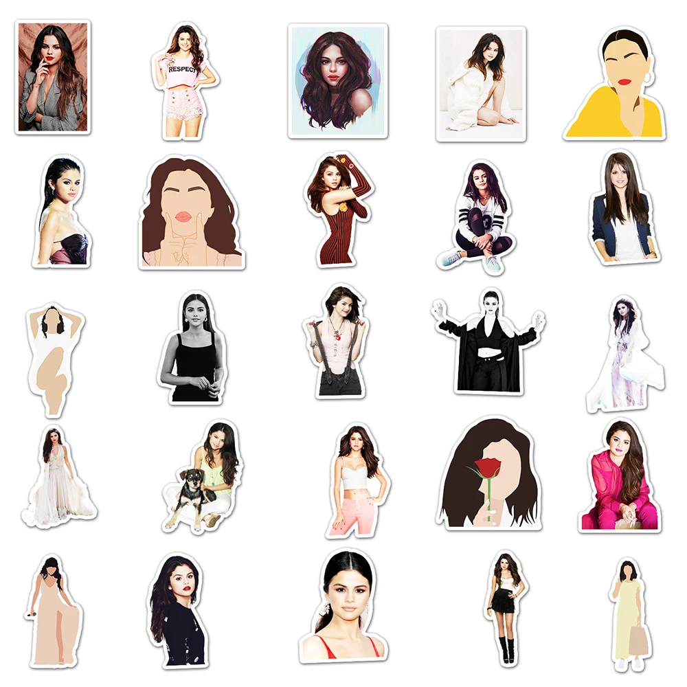103050pcs singer selena gomez waterproof stickers graffiti decal diy skateboard laptop guitar phone car cool kid sticker toys free global shipping