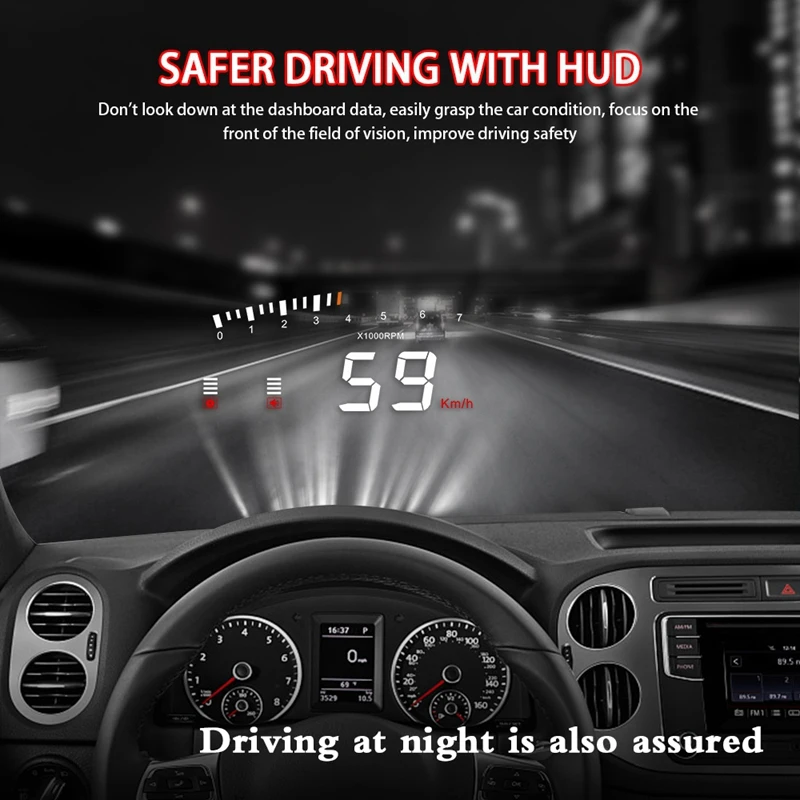 

Auto Electronic Voltage Alarm 3.5 HUD Head-Up Display Car OBD2 HUD Display Car Speed Projector Digital Speedometer X5