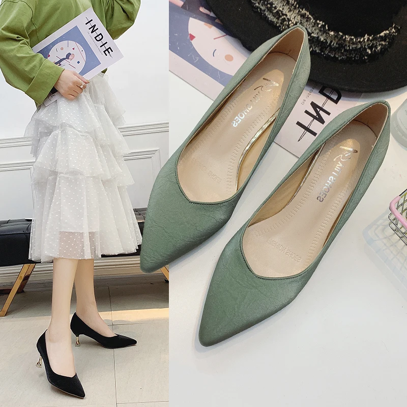 Женские модельные туфли офисные с острым носком женские туфли-лодочки на высоком