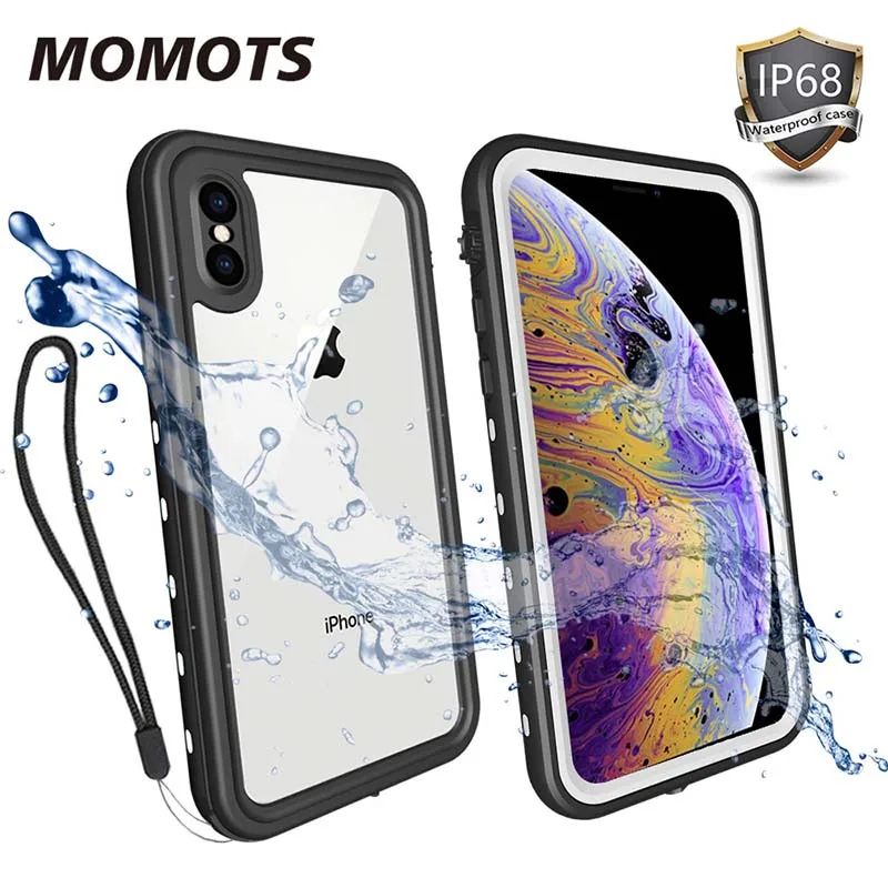 MOMOTS водонепроницаемый чехол для iPhone XR XS MAX противоударный X Fundas силиконовый 360