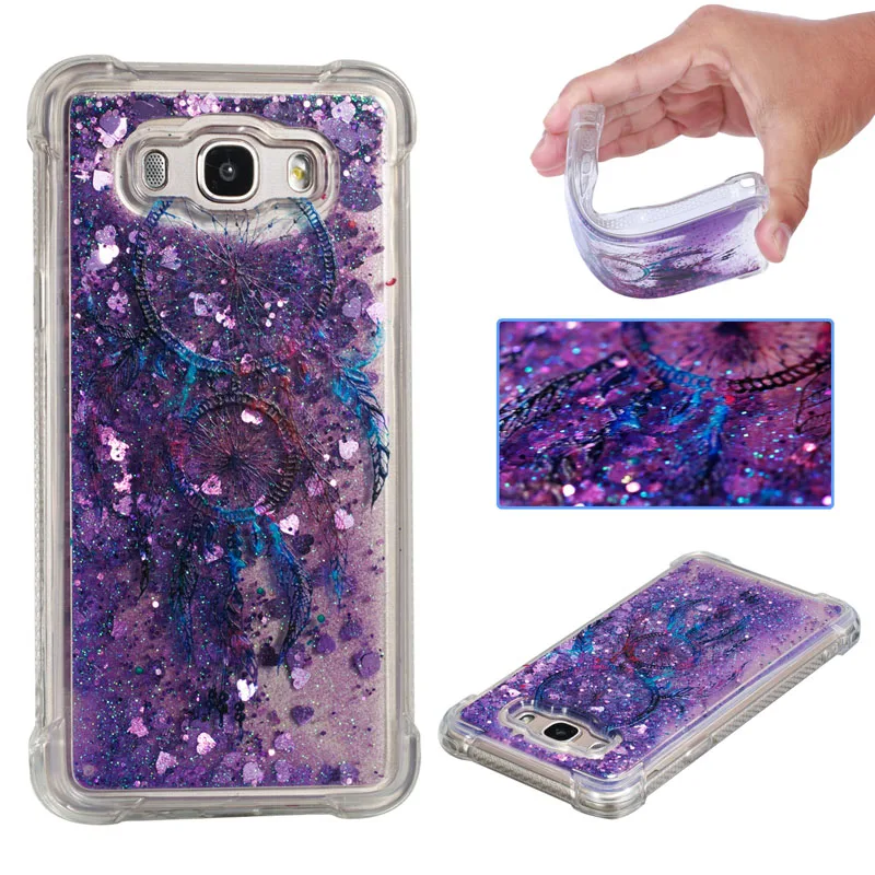 Милый чехол для Samsung Galaxy J3 J5 J7 J36 J56 J76 Блестящий Жидкий чехол SM J710FN/DS J710F J510F/DS J510FN/DS J320F/DS J300F