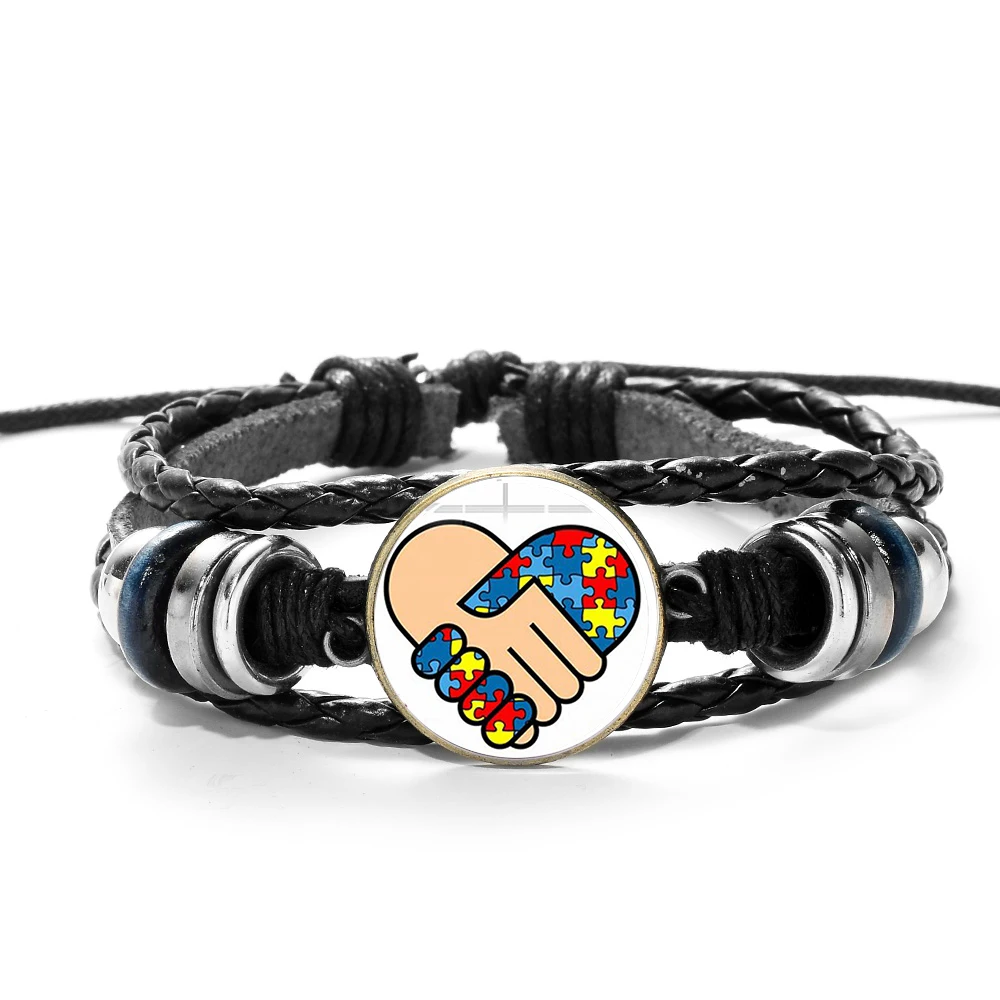 Cool Autism Awareness Puzzle Piece Bracelets &amp Bangles Take Care Of Spread Love Jewelry Gift for Autistic People | Украшения и