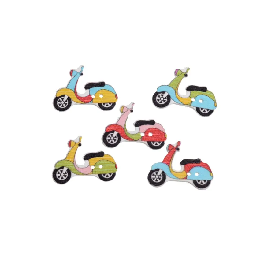 10 шт., деревянные пуговицы для шитья мотоциклов, 20 х27 мм