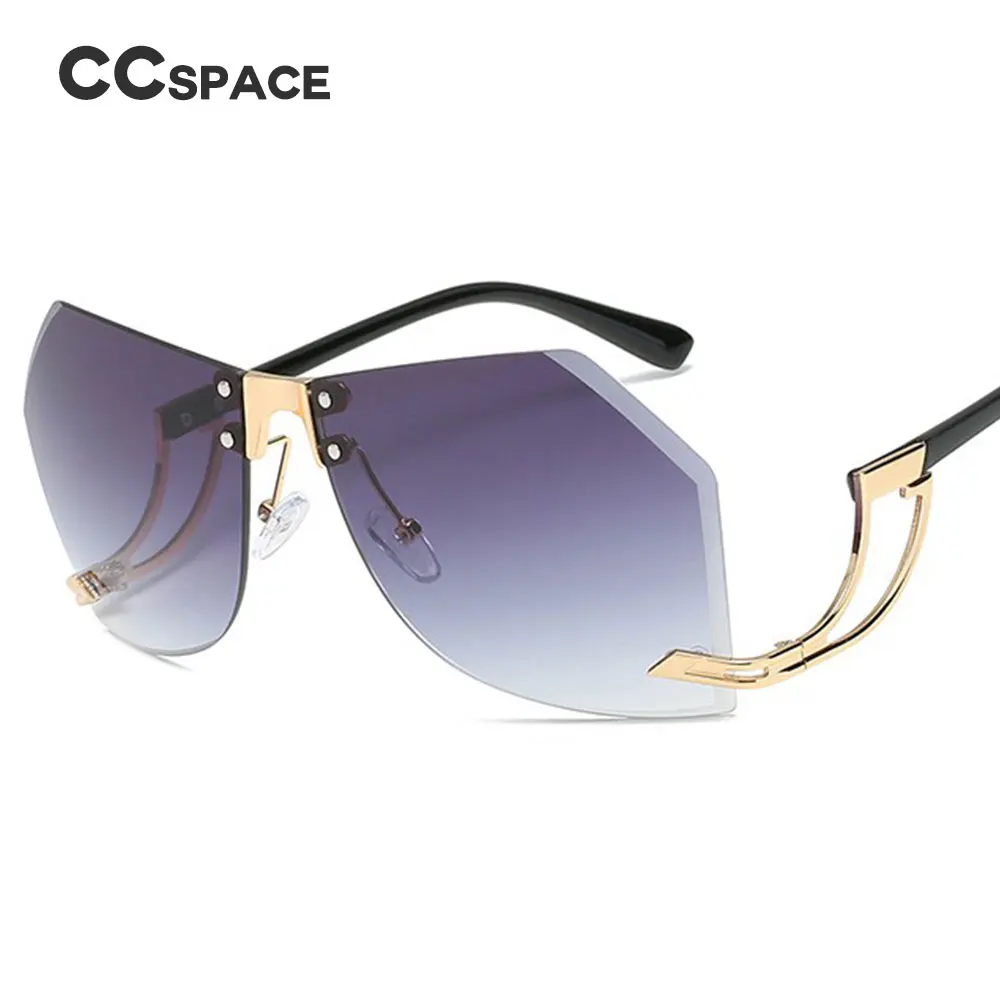 

45360 CCSPACE 8 Color 32g Irregular Frameless Sunglasses Women Gradient Alloy Frame Brand Glasses Designer Fashion Female Shades