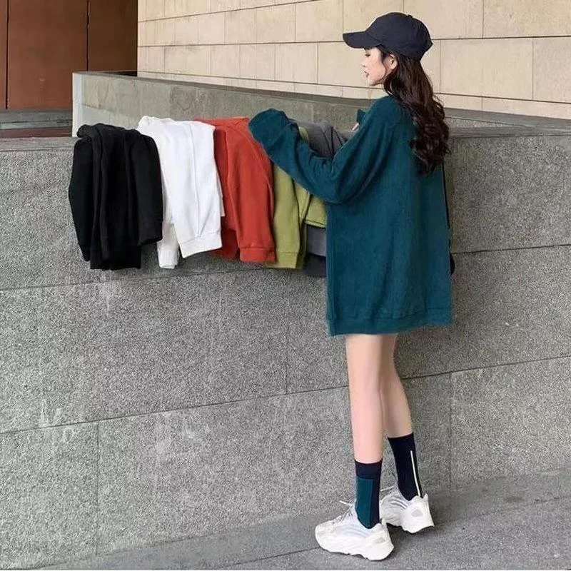 

Harajuku Sweatshirts Solid Color Oversized hoodie Women Autumn Casual Long Sleeve Hoodies Streetwear Winter Unisex Pullovers Top