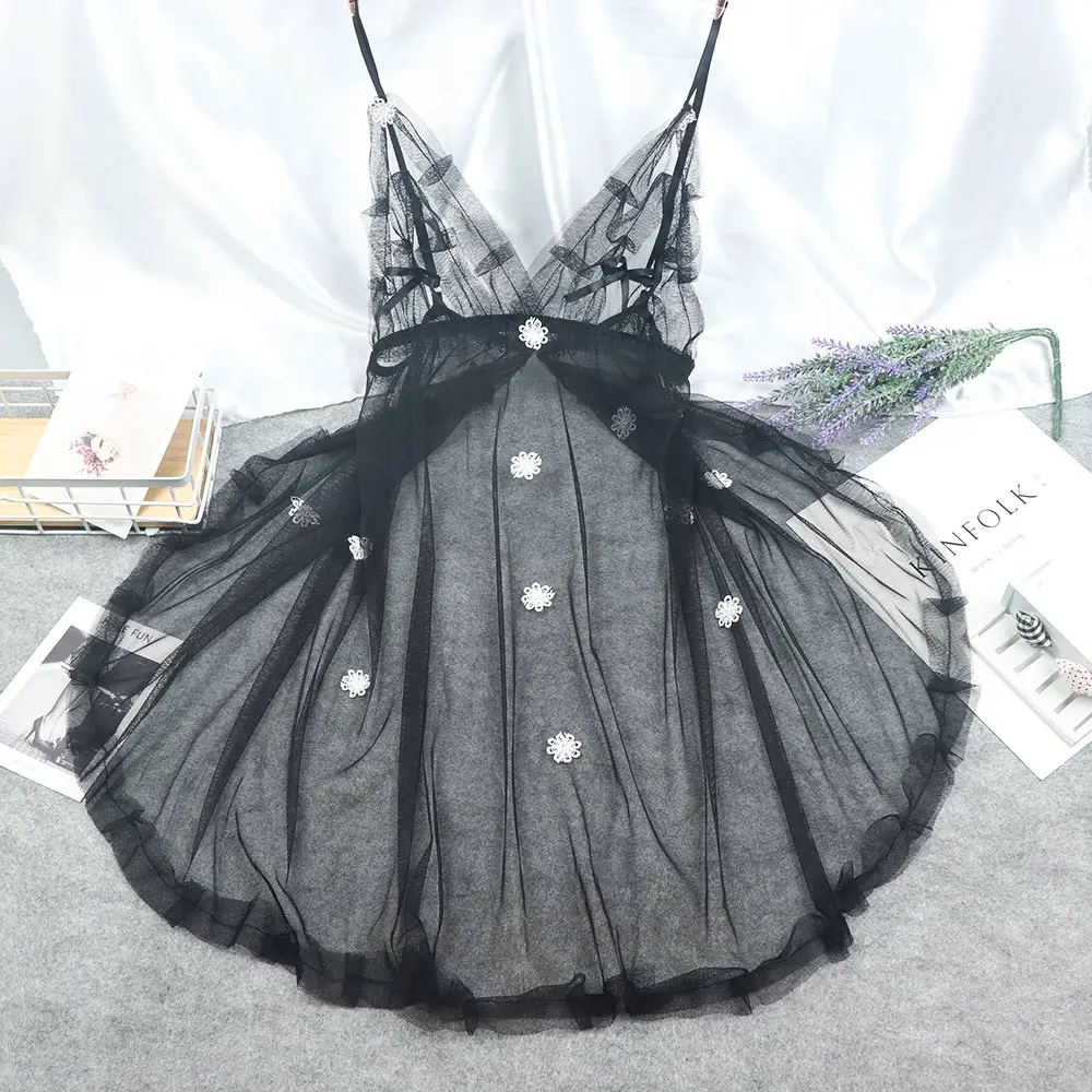 Экзотическая ночная рубашка кружевное Прозрачное нижнее белье Женская