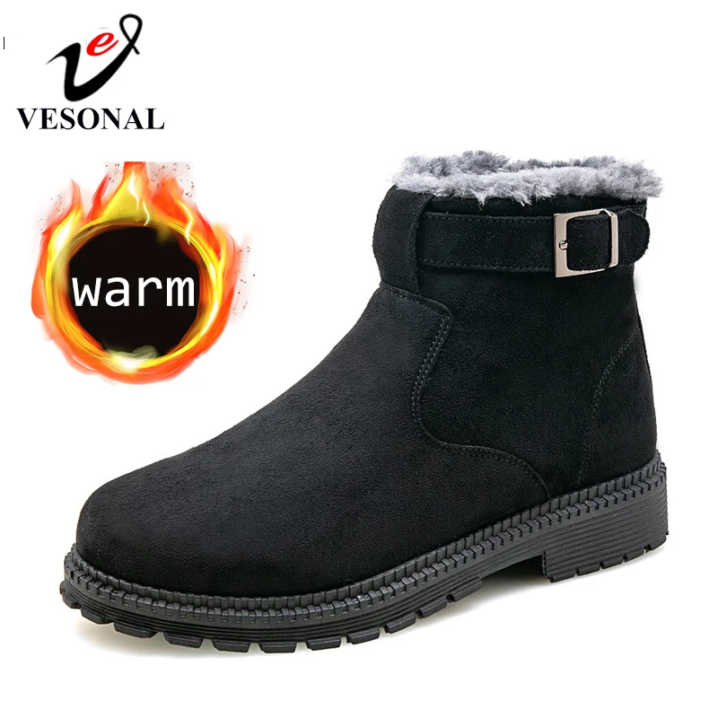 VESONAL/мужские зимние ботинки Мужские повседневные Зимние ботильоны Мужская обувь