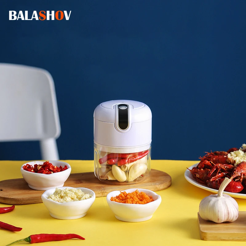 Электрические мини-миксеры для продуктов, кухонный измельчитель чеснока, мясо давилка, чеснока, фотопресс, домашний USB-массажер - изображение