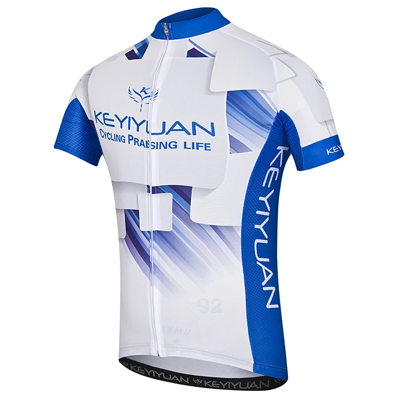 

KEYIYUAN Men Summer Cycling Jersey Tops Short Sleeve Breathable Mountain Bike Clothing Outdoors Anti-UV Sportswear Free Shipping