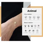 Женский браслет из нержавеющей стали с изображением собаки, пингвина