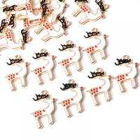 10pcs christmas series enamel art oil drop sika deer small pendant charms for diy bracelet necklace jewelry making accessories