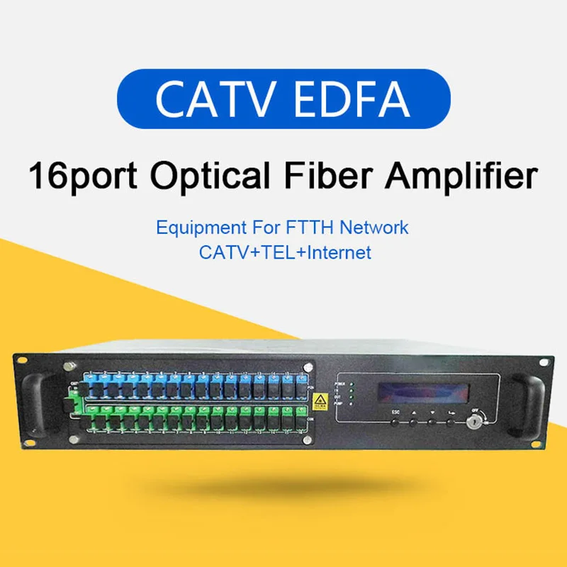 Высокое качество 2U CATV EDFA 16 Порты и разъёмы оптический усилитель 18/20/21/22dbm FTTH