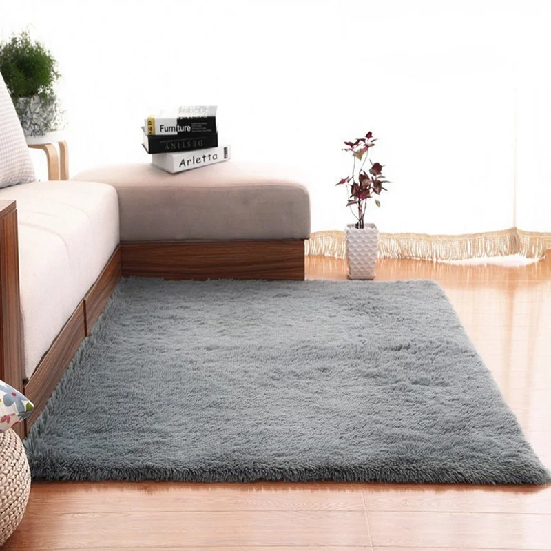 

Modern Super Soft Rectangle Carpet For Livingroom Fluffy Silky Rugs Anti-Skid Shaggy Area Mat Bedroom Carpets Home Decoration